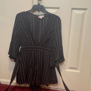 L’ATISTE Pin Stripe Black Romper - Size S